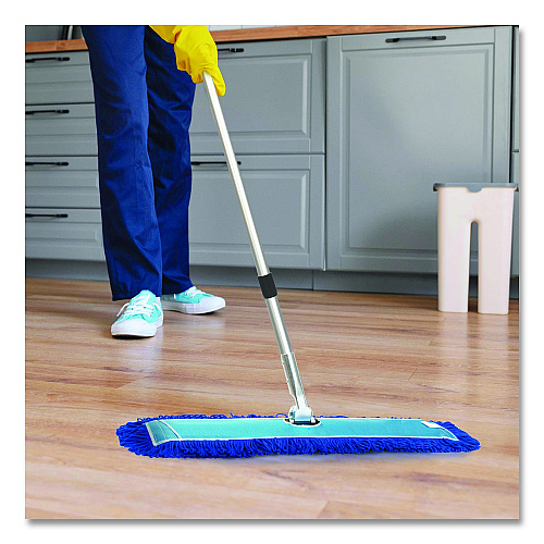 Gritt Commercial Microfiber Looped Dust Mop Pad Head, 48 x 5, Blue, 3/Pack (GRI182483PK)