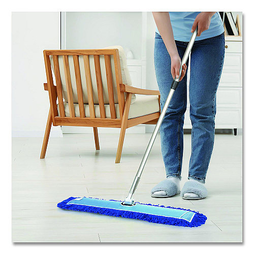 Gritt Commercial Microfiber Looped Dust Mop Pad Head, 48 x 5, Blue, 3/Pack (GRI182483PK)