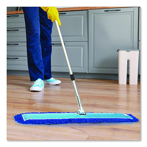 Gritt Commercial Microfiber Looped Dust Mop Pad Head, 60 x 5, Blue, 6/Pack (GRI182606PK)