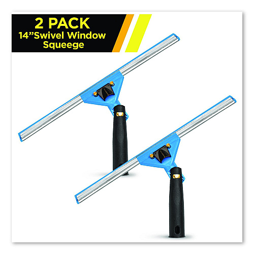 Gritt Commercial Swivel Window Squeegee with Quick Release, 14" Wide Blade, 2/Pack (GRI1292PK)