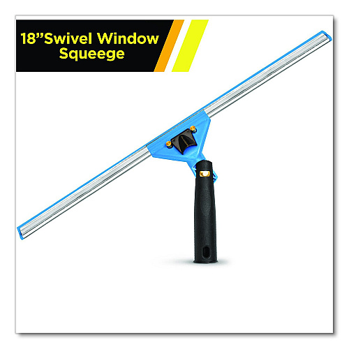 Gritt Commercial Swivel Window Squeegee with Quick Release, 18" Wide Blade (GRI12918)