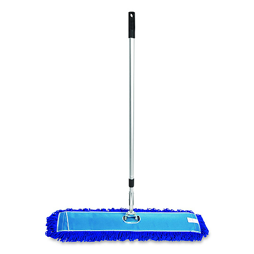 Gritt Commercial All-In-One Microfiber Dust Mop Set with Telescopic Handle, 36 x 5, Blue Microfiber Head, 72" Silver Aluminum Handle, 4/Kit (GRI17436T4PK)