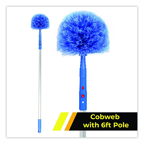 Gritt Commercial Cobweb/Corner Duster Brush with Telescopic Pole, 3 ft to 6 ft Handle (GRI1026F)