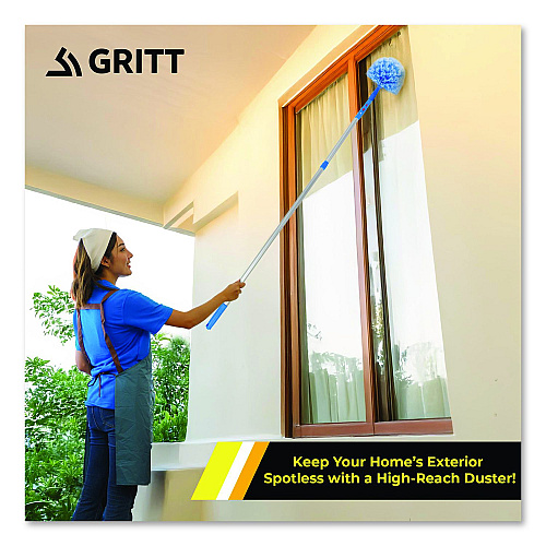 Gritt Commercial Cobweb/Corner Duster Brush with Telescopic Pole, 3 ft to 6 ft Handle, 2/Kit (GRI1026F2PK)