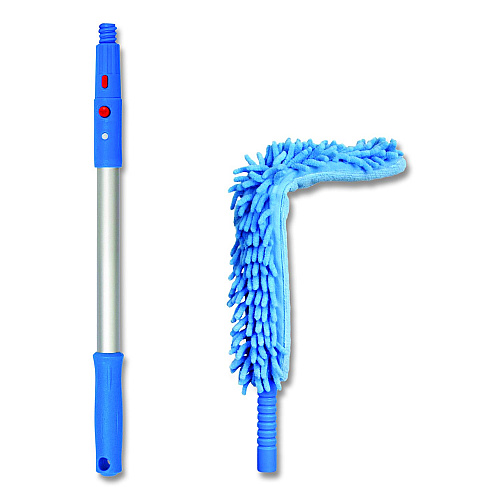 Gritt Commercial Flexible Wand Duster with Microfiber and Chenille Sleeve and 20" Pole (GRI17520I)