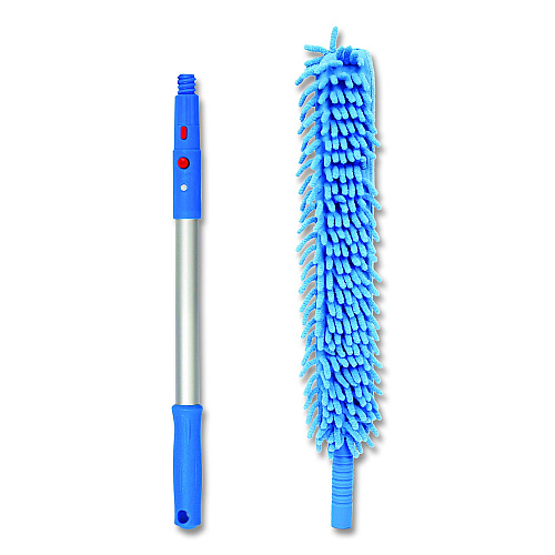 Gritt Commercial Flexible Wand Duster with Microfiber and Chenille Sleeve and 20" Pole, 3/Kit (GRI17520I3PK)