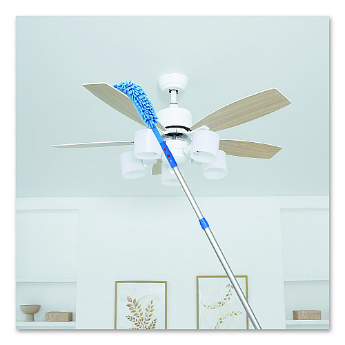 Gritt Commercial Flexible Wand Duster with Microfiber and Chenille Sleeve and 6 ft Telescopic Pole (GRI1756F)