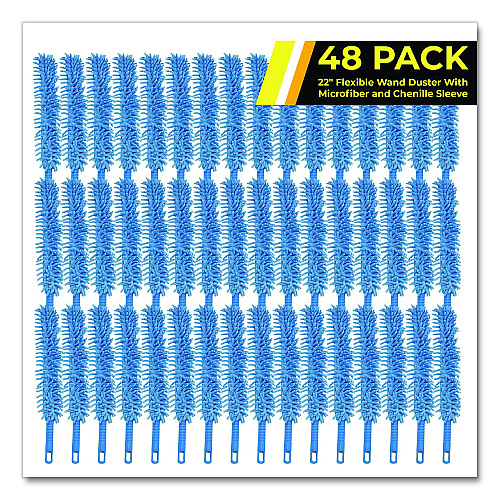 Gritt Commercial Flexible Wand Duster with Microfiber and Chenille Sleeve, 22" Length, 48/Carton (GRI17648PK)