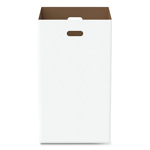 Gritt Commercial 30 Gallon Corrugated Cardboard Trash Can and Recycling Container, White, 4/Carton (GRI52030G4)