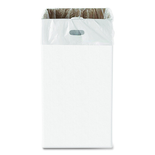 Gritt Commercial 40 Gallon Corrugated Cardboard Trash Can and Recycling Container, White, 10/Carton (GRI52040G10)