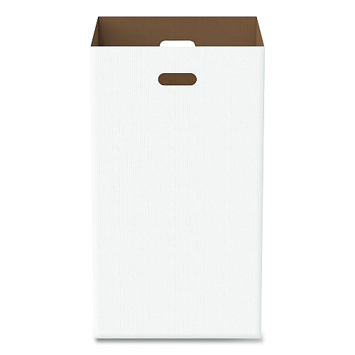 Gritt Commercial 40 Gallon Corrugated Cardboard Trash Can and Recycling Container, White, 10/Carton (GRI52040G10)