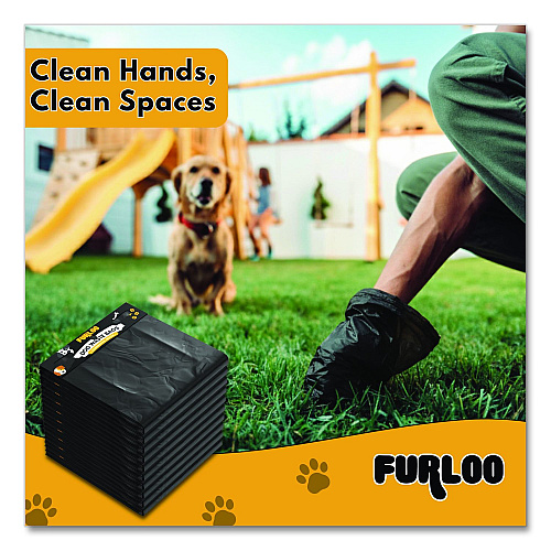 Furloo Pet Waste Station Header Heavy-Duty Leak-Resistant Dog Waste Refill Bags, Open-Face, 8.5" x 13.4", Black, 1000 Bags/Carton (FLO2110)