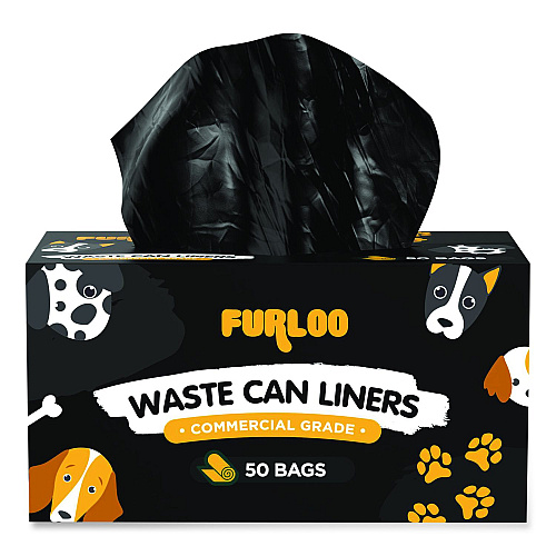 Furloo Pet Waste Station Starter Kit with Roll Bag Dispenser, Bags and Liners, 11.5 gal, Top Door, Green (FLO1RSGB)