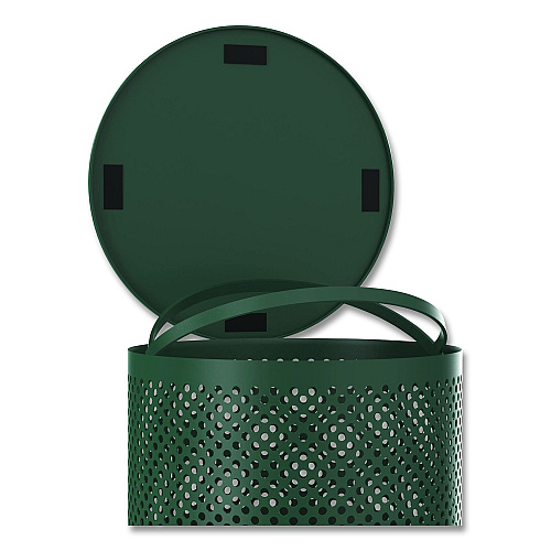 Furloo 13 Gallon Heavy-Duty Outdoor Pet Waste Trash Can with Lid, Top Door, Green (FLO1TG)