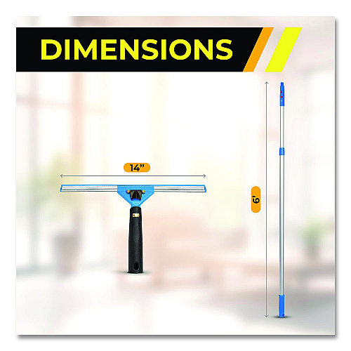 Gritt Commercial Pro Window Washing Kit with Swivel Squeegee and 6 ft Telescopic Pole, 14" Wide Blade, 2/Kit (GRI1306F142P)