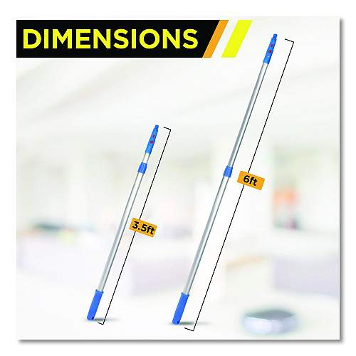 Gritt Commercial Pro Window Washing Kit with Swivel Squeegee and 6 ft Telescopic Pole, 14" Wide Blade, 3/Kit (GRI1306F143P)