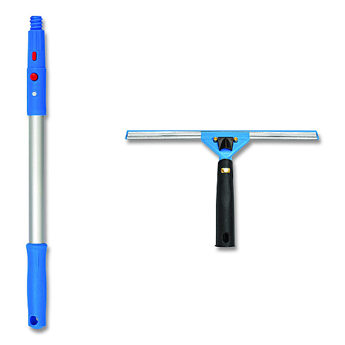 Gritt Commercial Pro Window Washing Kit with Swivel Window Squeegee and 20" Pole, 14" Wide Blade (GRI131)