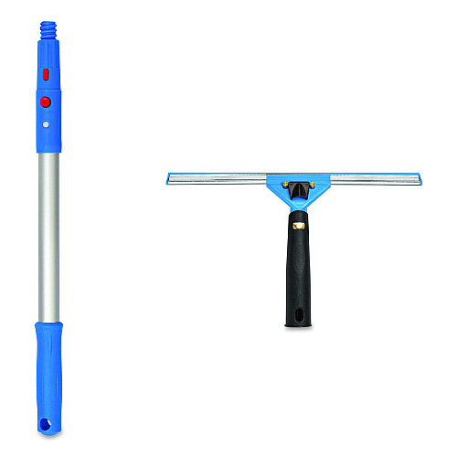 Gritt Commercial Pro Window Washing Kit with Swivel Window Squeegee and 20" Pole, 14" Wide Blade, 3/Kit (GRI1313PK)