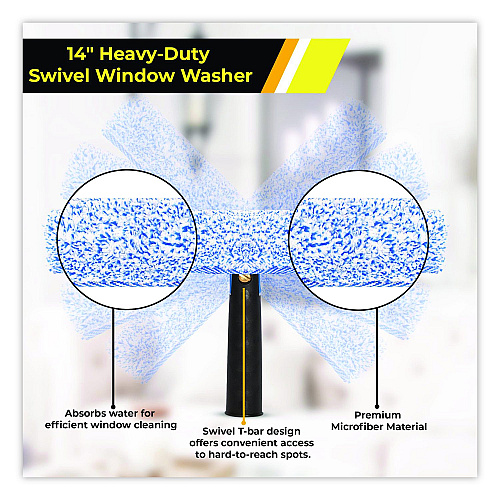 Gritt Commercial Heavy-Duty Swivel Window Washer, 14" Wide Blade (GRI133)