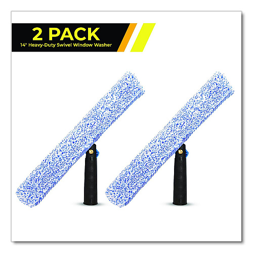 Gritt Commercial Heavy-Duty Swivel Window Washer, 14" Wide Blade, 2/Pack (GRI1332PK)