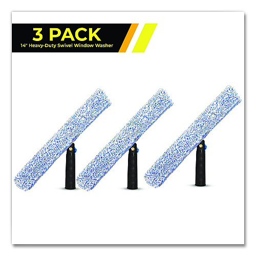 Gritt Commercial Heavy-Duty Swivel Window Washer, 14" Wide Blade, 3/Pack (GRI1333PK)