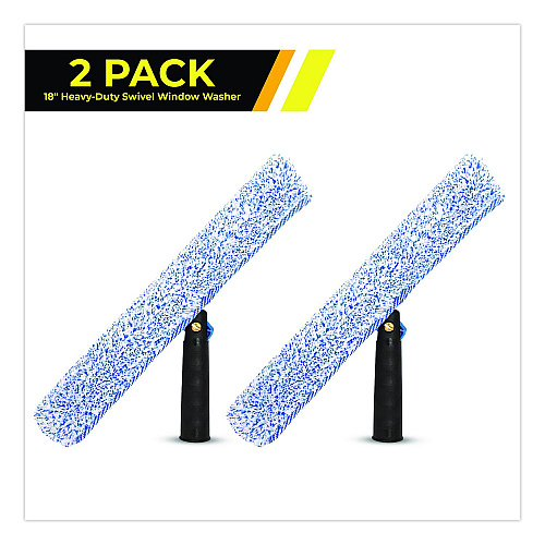 Gritt Commercial Heavy-Duty Swivel Window Washer, 18" Wide Blade, 2/Pack (GRI133182PK)