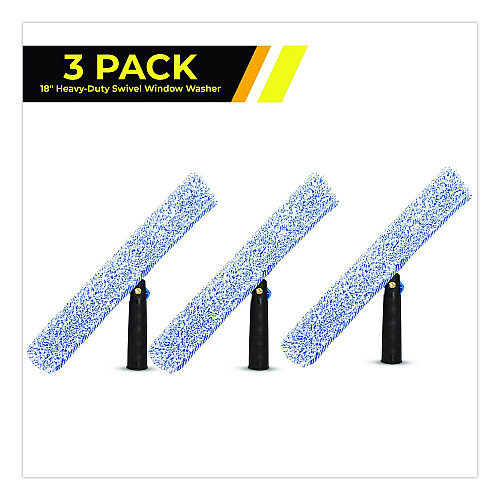 Gritt Commercial Heavy-Duty Swivel Window Washer, 18" Wide Blade, 3/Pack (GRI133183PK)