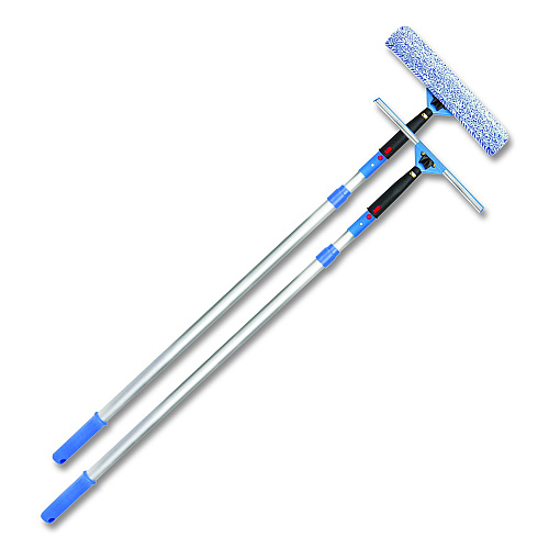 Gritt Commercial Pro Window Washing Kit with Squeegee, Washer and 6 ft Telescopic Pole, 14" Wide (GRI1376F14)