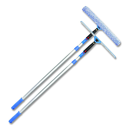 Gritt Commercial Pro Window Washing Kit with Squeegee, Washer and 6 ft Telescopic Pole, 18" Wide Blade (GRI1376F18)
