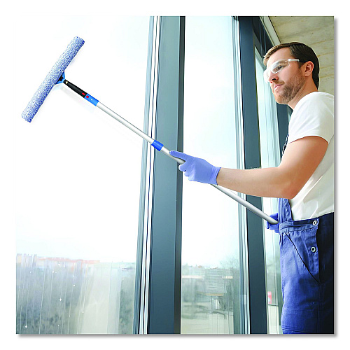 Gritt Commercial Pro Window Washing Kit with 14" Wide Blade Squeegee, Washer, 6 ft Telescopic Pole and 3 gal Heavy-Duty Bucket (GRI137B6F14)