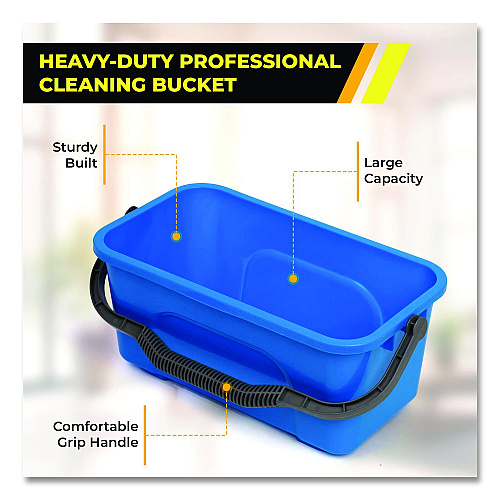 Gritt Commercial Pro Window Washing Kit with 14" Wide Blade Squeegee, Washer, 6 ft Telescopic Pole and 3 gal Heavy-Duty Bucket, 3/Kit (GRI137B6F143)