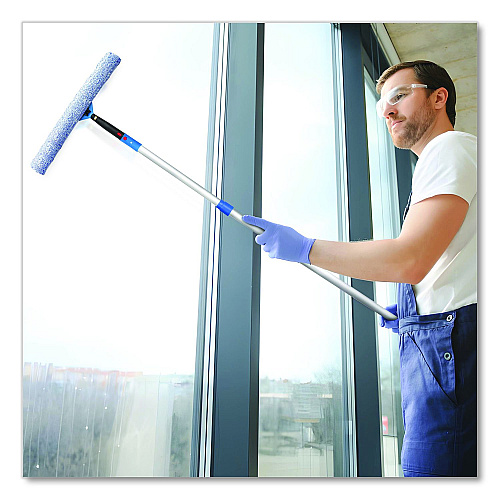 Gritt Commercial Pro Window Washing Kit with 14" Wide Blade Squeegee, Washer, 6 ft Telescopic Pole and 3 gal Heavy-Duty Bucket, 3/Kit (GRI137B6F143)