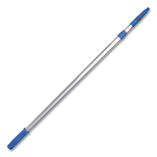 Gritt Commercial 6 ft Telescopic Aluminum Extension Pole with Click/Lock Adapter Cone, 3.5 ft to 6 ft, Blue/Silver, 3/Pack (GRI1066F3PK)