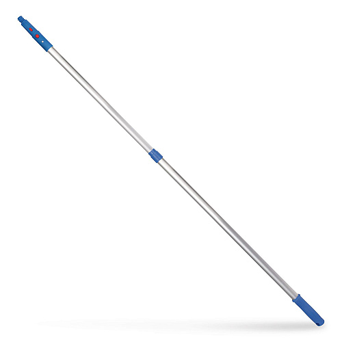 Gritt Commercial 6 ft Telescopic Aluminum Extension Pole with Click/Lock Adapter Cone, 3.5 ft to 6 ft, Blue/Silver, 12/Carton (GRI1066F12PK)