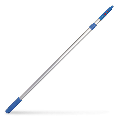 Gritt Commercial 6 ft Telescopic Aluminum Extension Pole with Click/Lock Adapter Cone, 3.5 ft to 6 ft, Blue/Silver, 12/Carton (GRI1066F12PK)