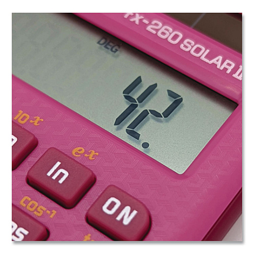Casio FX-260 Solar II All-Purpose Scientific Calculator, 10-Digit LCD, Pink (FX260SLRIIPK)