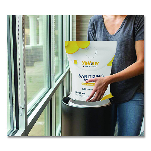 Gritt Commercial Yellow Essentials Sanitizing Wipes, 5 x 8, Unscented, White, 2,000 Wipes (YE0012000)
