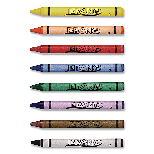 Prang Crayons Made with Soy, Regular Size, 0.37" x 3.7", 8 Assorted Colors, 8/Box (00000)