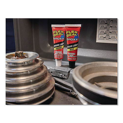 Flex Seal Flex Epoxy Extreme Liquid, Two Tube Set, 1 oz, Dries Black, 8/Carton (EFSBLKR2X15)