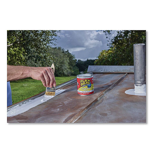 Flex Seal Liquid Rubber Sealant Coating Liquid, 16 oz Can, Dries White, 6/Carton (LFSWHTR16)