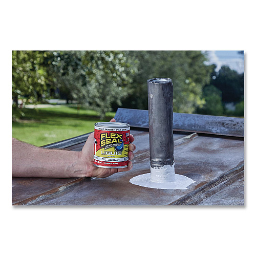 Flex Seal Liquid Rubber Sealant Coating Liquid, 16 oz Can, Dries White, 6/Carton (LFSWHTR16)