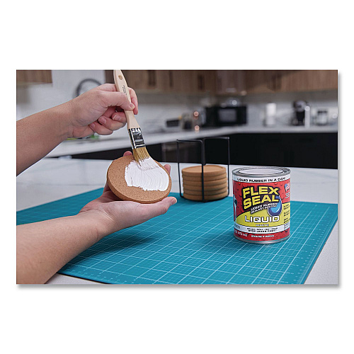 Flex Seal Liquid Rubber Sealant Coating Liquid, 16 oz Can, Dries White, 6/Carton (LFSWHTR16)