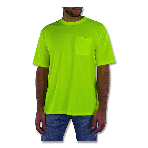 ergodyne GloWear 8092 Non-Certified Essential Hi-Vis T-Shirt, Large, Lime (21794)