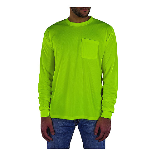 ergodyne GloWear 8093 Non-Certified Essential Hi-Vis Long Sleeve T-Shirt, Small, Lime (21812)