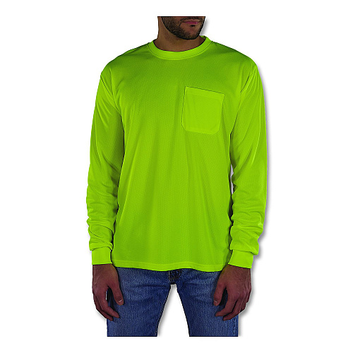 ergodyne GloWear 8093 Non-Certified Essential Hi-Vis Long Sleeve T-Shirt, 3X-Large, Lime (21817)