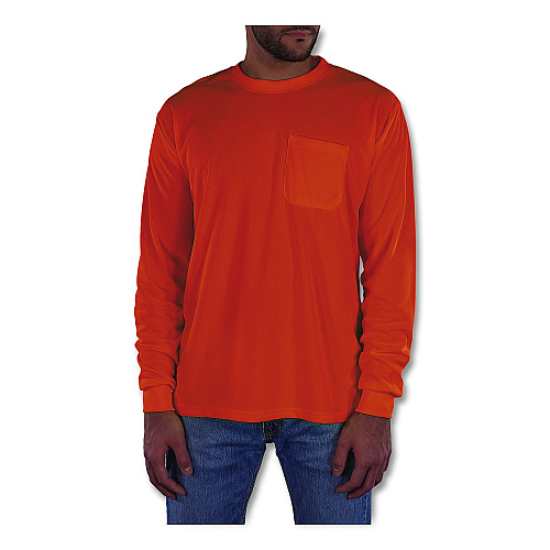 ergodyne GloWear 8093 Non-Certified Essential Hi-Vis Long Sleeve T-Shirt, X-Small, Orange (21821)