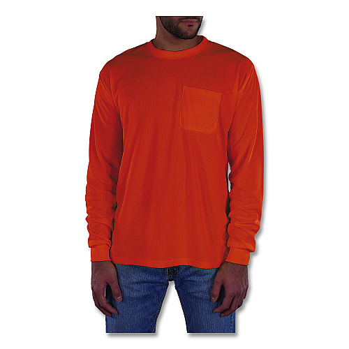 ergodyne GloWear 8093 Non-Certified Essential Hi-Vis Long Sleeve T-Shirt, 4X-Large, Orange (21828)