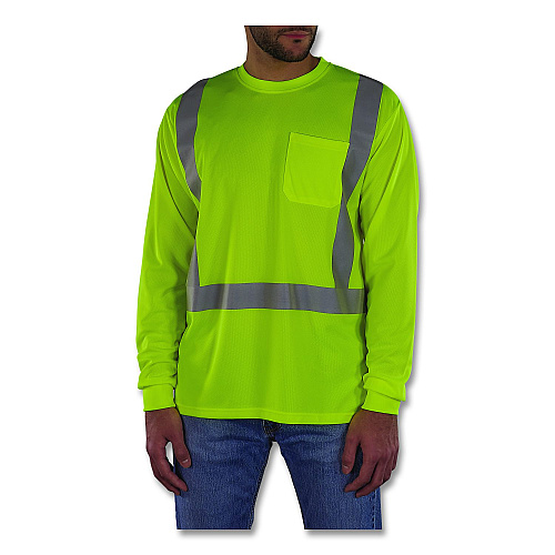 ergodyne GloWear 8284 Class 2 Essential Hi-Vis Long Sleeve T-Shirt, 3X-Large, Lime (21877)