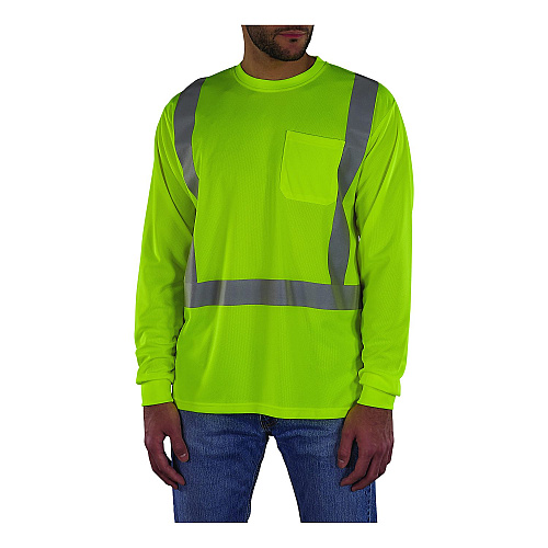 ergodyne GloWear 8284 Class 2 Essential Hi-Vis Long Sleeve T-Shirt, 5X-Large, Lime (21879)