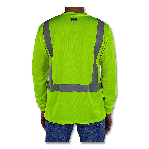 ergodyne GloWear 8284 Class 2 Essential Hi-Vis Long Sleeve T-Shirt, 5X-Large, Lime (21879)